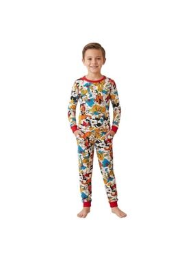 Disney Mickey & Friends Pajama Set Youth Large Character Print Long Sleeve PJ